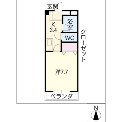 アルDEスリー笠松　401の間取り図