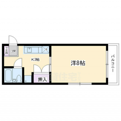 京都祇園四条、駅近マンション ネット無料　設備充実の間取り図