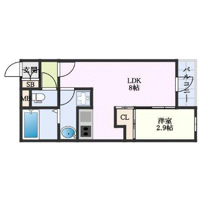 マンスリーリブマックス香椎駅ウェスト※エグゼ【1LDK・設備充実】≪エクセレントシリーズ≫の間取り図