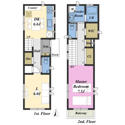 The Monthly Villa武蔵野【Wifi完備・駐車場有・2DK】の間取り図