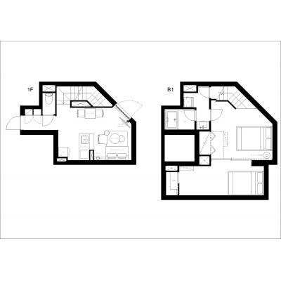 駅徒歩3分！渋谷区の築浅物件/メゾネット/Wi-Fi完備/LEGALAND幡ヶ谷 101の間取り図