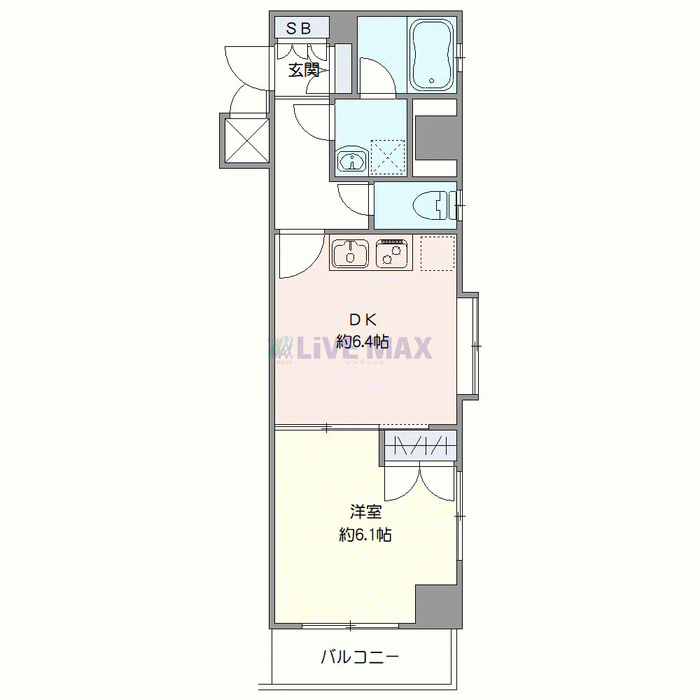マンスリーリブマックス荻窪駅EAST★『禁煙ルーム・1DK』【独立洗面・浴室乾燥付】≪エクセレントシリーズ≫の間取り図