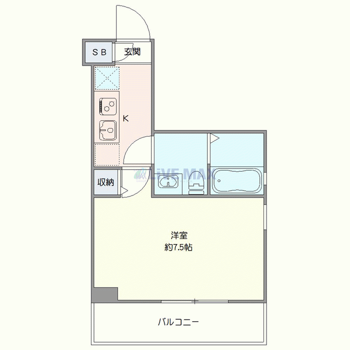 グッドステイ大宮駅NORTH△『禁煙ルーム・1名入居限定・独立洗面・浴室乾燥付』【ハイクラス】の間取り図