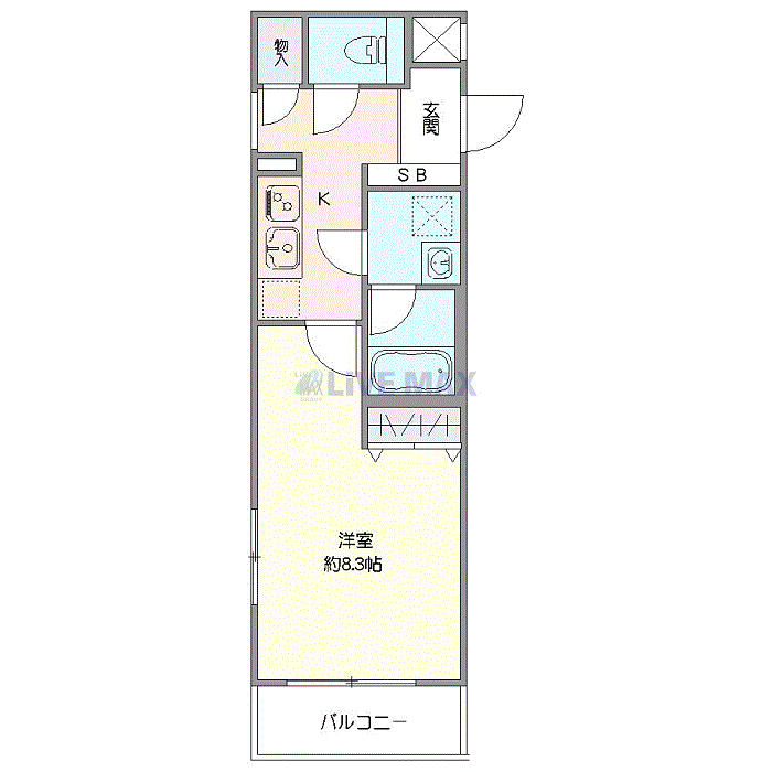 マンスリーリブマックス成増NORTHクレヴィスタ◆『禁煙ルーム・29平米』【Wi-Fi無制限・独立洗面・浴室乾燥付】≪プレミアムシリーズ≫の間取り図