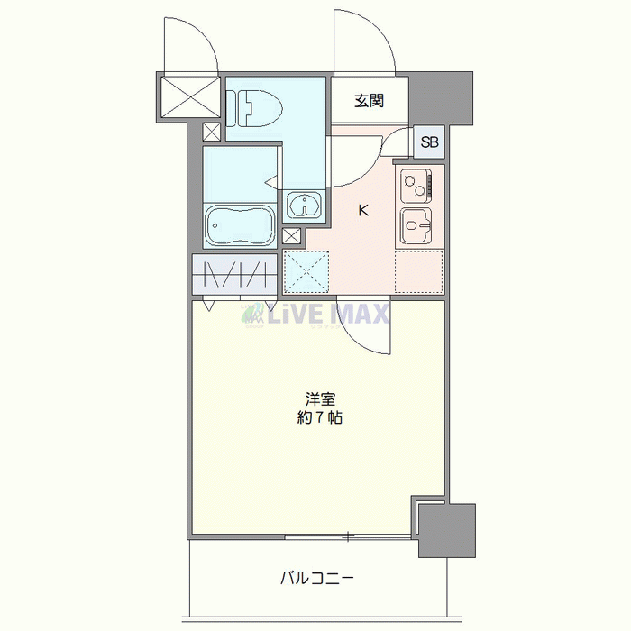 マンスリーリブマックス西川口SOUTH★『禁煙ルーム』【Wi-Fi無制限・独立洗面・浴室乾燥付】≪エクセレントシリーズ≫の間取り図