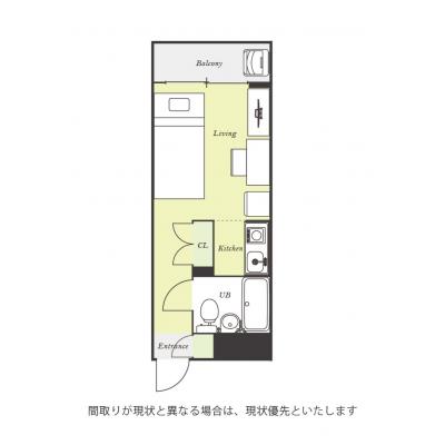 ユニオンマンスリー西川口４　104　1R・シングル☆【禁煙ルーム】デスク・チェア＆生活家電のあるお部屋♪来客時も安心モニター付きインターフォン完備の間取り図