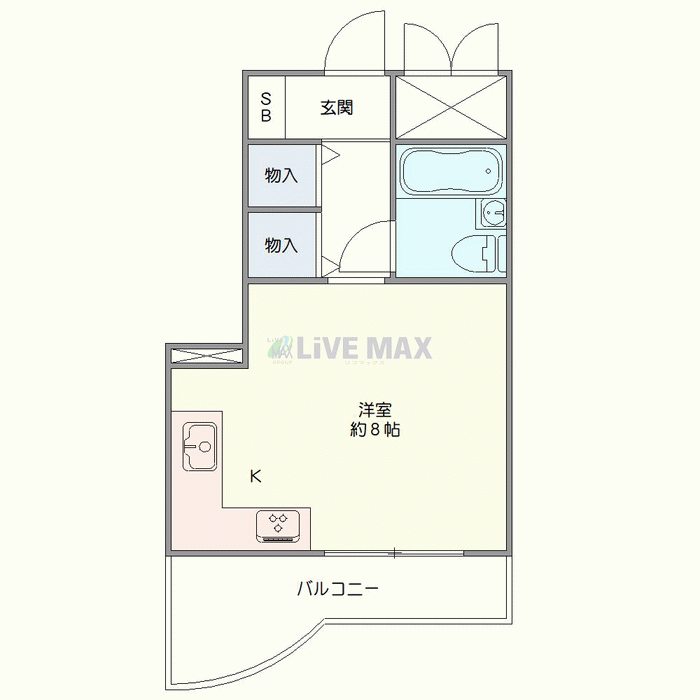 マンスリーリブマックス水戸駅前SOUTHステイ※『禁煙ルーム』【駅徒歩4分】≪スマートシリーズ≫の間取り図