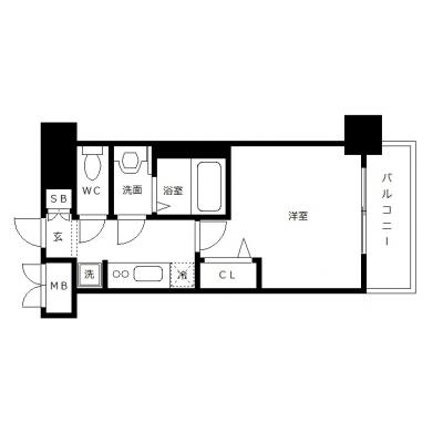 OneLife名古屋本山駅前【★独立洗面台、ウォシュレット付】の間取り図