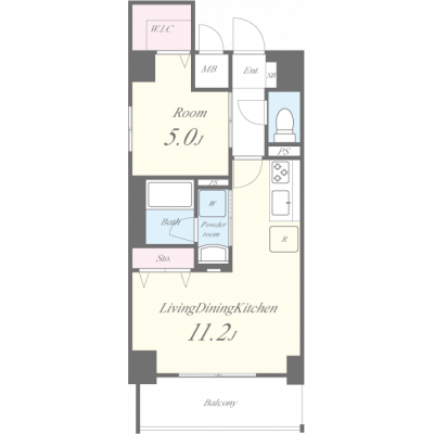 セイワマンスリー東桜【禁煙】【1LDK】【エアコン1基のみ】の間取り図