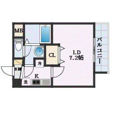 グッドステイ深江橋駅北エール●【ハイクラス・1K・設備充実】の間取り図