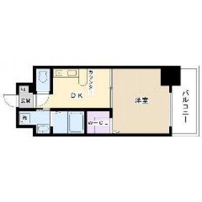 【天満駅、扇町駅、中崎町駅　徒歩圏】EP扇町公園③【１DK・分譲貸・NET無料・ペット飼育相談可】の間取り図