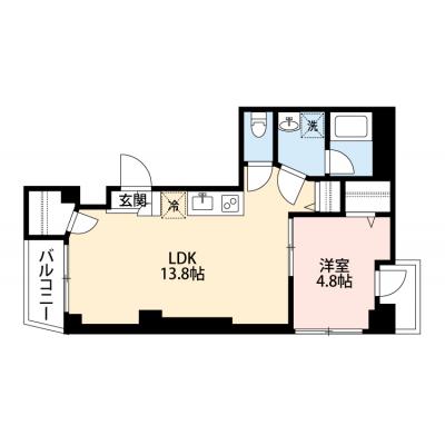 【湯島駅徒歩１分】１LDK41.99㎡　インターネット無料　ブランノワール湯島の間取り図