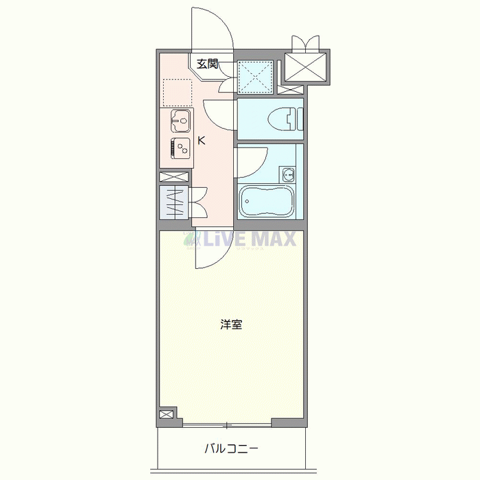 マンスリーリブマックス練馬参番館■『禁煙ルーム・1K』【浴室乾燥付】≪スタンダードシリーズ≫の間取り図
