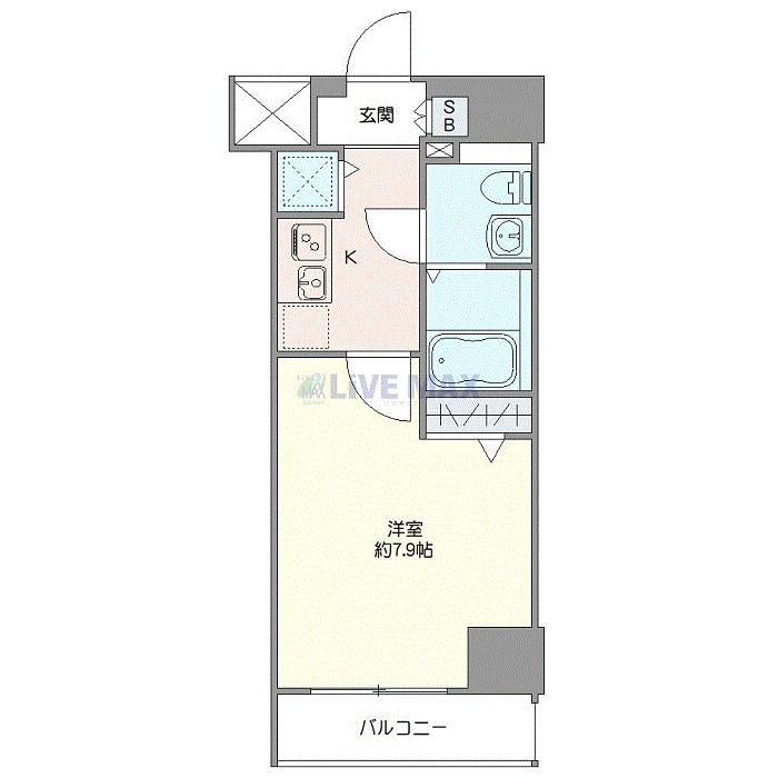 グッドステイ東西線木場EAST△『禁煙ルーム・26平米・独立洗面・浴室乾燥付』【ハイクラス】の間取り図