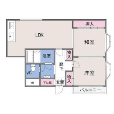 ウィステリア旭ヶ丘302号室の間取り図