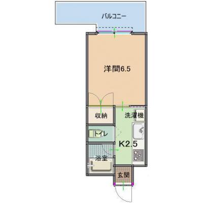 【トーマス前島Ⅰ303】那覇市中心部・マンスリーマンション・Wi-Fi無料・コンビニ徒歩1分・那覇市内アクセス便利・駐車場無の間取り図
