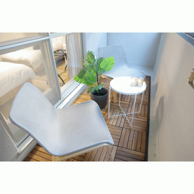 【東本願寺前5分】ウッドデッキ付/出張・短期滞在◎丨マンションカトレア203(禁煙)(1)の間取り図