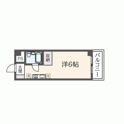 【狛江5分】無料ネット完備◎出張・短期滞在に丨東都マンスリー　マノア狛江1R（禁煙）(5)の間取り図