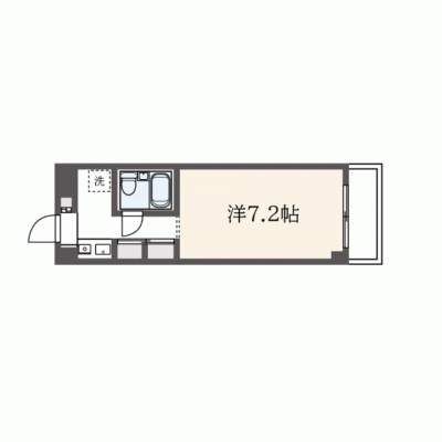 【平和台8分】テレワークに◎ネット無料！バス・トイレ別丨東都マンスリー　キューブ平和台1K（禁煙）(2)の間取り図