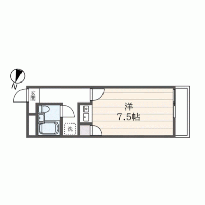 【新横浜7分】ネット無料◎出張・短期滞在に丨東都マンスリー　ＴＯＰ新横浜第１1R(禁煙)(2)の間取り図