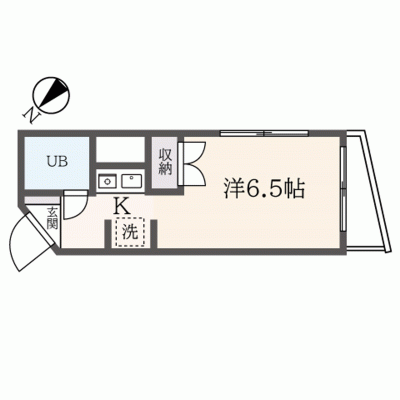 【幡ヶ谷7分】バス・トイレ別｜Wi-Fi無料丨東都マンスリー　グランティ幡ヶ谷1R（禁煙）(4)の間取り図