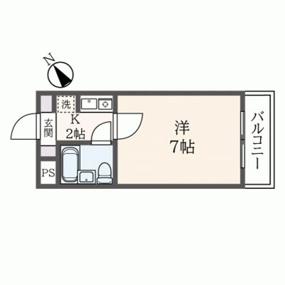 【阿佐ヶ谷6分】テレワーク・出張に◎無料Wi-Fi丨東都マンスリー グランヴァン阿佐ヶ谷1K（禁煙）(4)の間取り図
