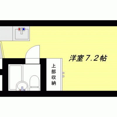 【幡ヶ谷3分】テレワーク◎ネット無料丨東都マンスリー サザンクロス初台1R（禁煙）(5)の間取り図