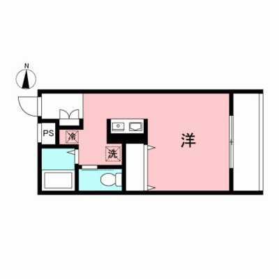 【沼部2分】無料ネット完備◎快適1K丨東都マンスリー グランメゾン田園調布1K（禁煙）(2)の間取り図