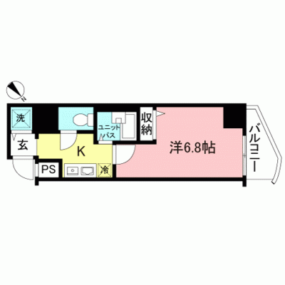 【小伝馬町1分】ネット無料◎出張・単身赴任にも丨東都マンスリー メインステージ日本橋小伝馬町1K（禁煙）(5)の間取り図