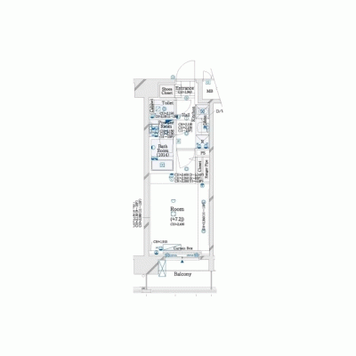 【豊洲7分】Wi-Fi無料・バス/トイレ別丨SLマンスリー豊洲1K（禁煙）(1)の間取り図
