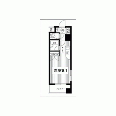【新宿5分】無料Wi-Fi完備◎出張・短期滞在に丨SLマンスリー新宿グランド1R（禁煙）(1)の間取り図