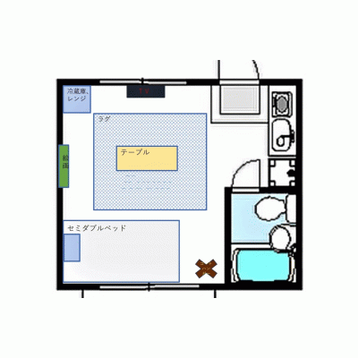 【藤沢9分】テレワーク向けWi-Fi無料丨湘南藤沢ステーション1R(2)の間取り図