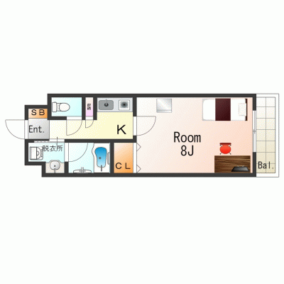 【三ノ宮】無料ネット完備◎ビジネス出張にも丨アミーグランコート三宮4F（禁煙）(3)の間取り図