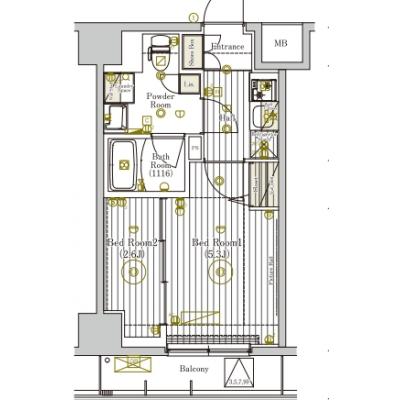 【✨🌅❄年末年始大感謝祭❄🌅✨】【禁煙🚭/Wi-Fi無料🌐】マイナビSTAYトワイライトヒルズ新小岩駅前　202の間取り図