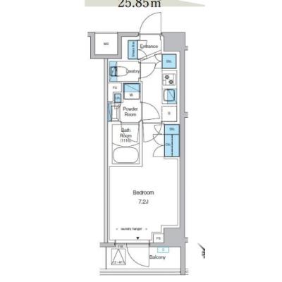 【清掃費11,000円OFF｜1月末までの入居限定🎁】【禁煙🚭/Wi-Fi無料🌐】マイナビSTAYモンターニュ西葛西　211の間取り図