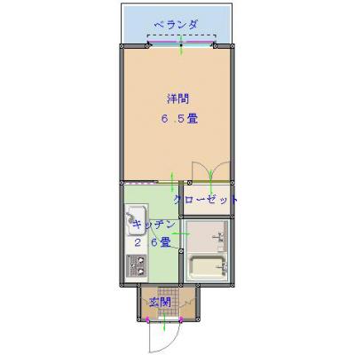 【トーマス大山603】海が見えるお部屋・Wi-Fi無料・駐車場付き・宜野湾市国道58号線沿いの便利なロケーションの間取り図