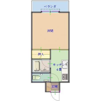 【トーマスマンションシャトレ中央105】パークアベニュー近くで生活便利な場所です♪　駐車場１台付き！　★エアコン付きの間取り図