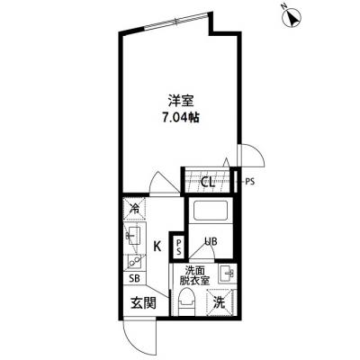 【J’sコート代々木上原103】厚さ25㎝超高密度ポケットコイルマットレス使用！千代田線始発！代々木上原駅徒歩5分！築浅デザイナーズRCマンション☆【インターネット無料】の間取り図