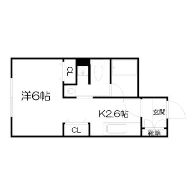 POROKARI平岸通B/エレベーター/北海学園大学目の前の間取り図