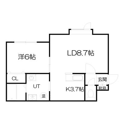 POROKARI旭川4条西/エアコン付き/赤十字病院近くの間取り図