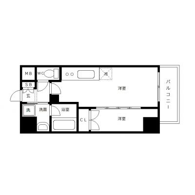 OneLife名古屋浄心【★1LDK・オートロック・浴室乾燥機付き】の間取り図