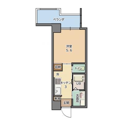 【トーマス沖縄東Ⅱ801】無料駐車場1台、無料高速Wi-Fi、県道75号線沿いで沖縄市中心部やうるま市までアクセス抜群！の間取り図