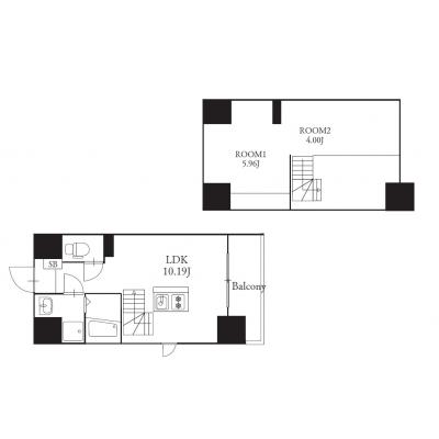 【MP 天神東グランM】1LDK（B）の間取り図