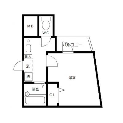 OneLife名古屋グランフォート【★オートロック、バス・トイレ別】の間取り図
