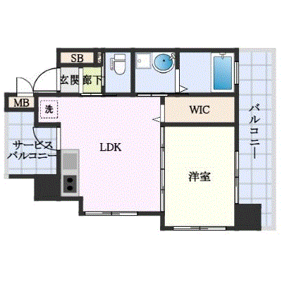 グッドステイ小倉駅東フェルト◎【ハイクラス・1DK・設備充実】の間取り図