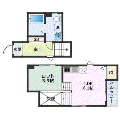 グッドステイナゴヤドーム前矢田駅プラロフトタイプ◎【ハイクラス・設備充実】の間取り図