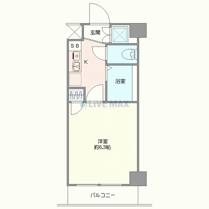 グッドステイ蒲田WEST△『禁煙ルーム・1K』【ベーシック】の間取り図