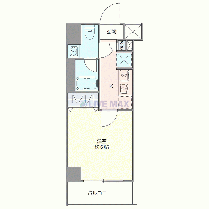 マンスリーリブマックス横濱元町リルシア△『禁煙ルーム』【Wi-Fi無制限・独立洗面・浴室乾燥付】≪エクセレントシリーズ≫の間取り図
