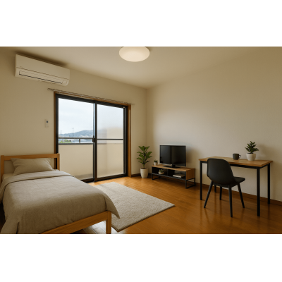 🚙駐車場＆Wifi無料！🏪コンビニ徒歩1分！家具家電付！TM74の間取り図