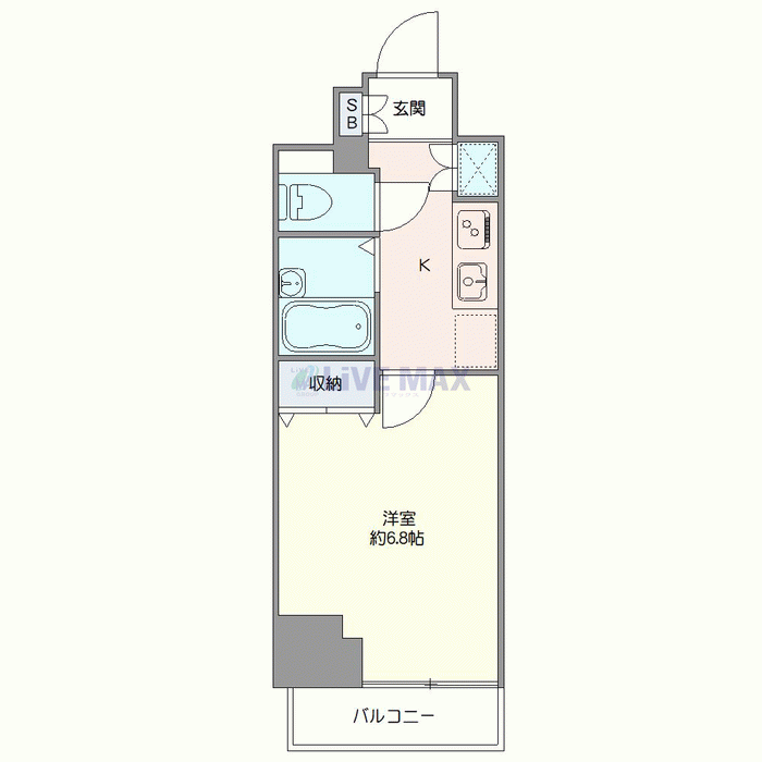 マンスリーリブマックス住吉SOUTHスタイル△『禁煙ルーム』【1名入居限定・浴室乾燥付】≪スタンダードシリーズ≫の間取り図